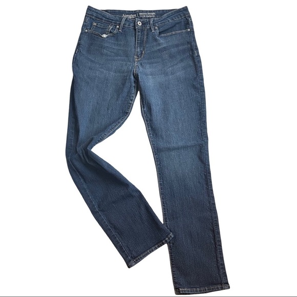 Levi’s Signature Size 31x 32” Modern Straight Mid Rise Blue Denim Jeans - Picture 1 of 11